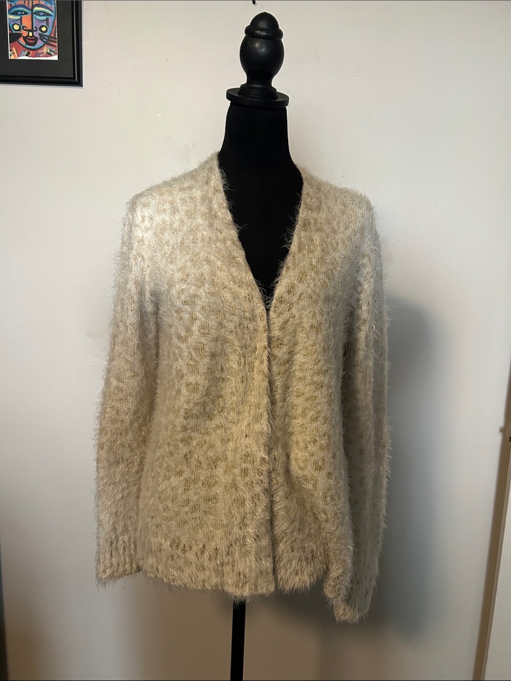 Cozy Cream Fuzzy V-Neck Women's Cardigan